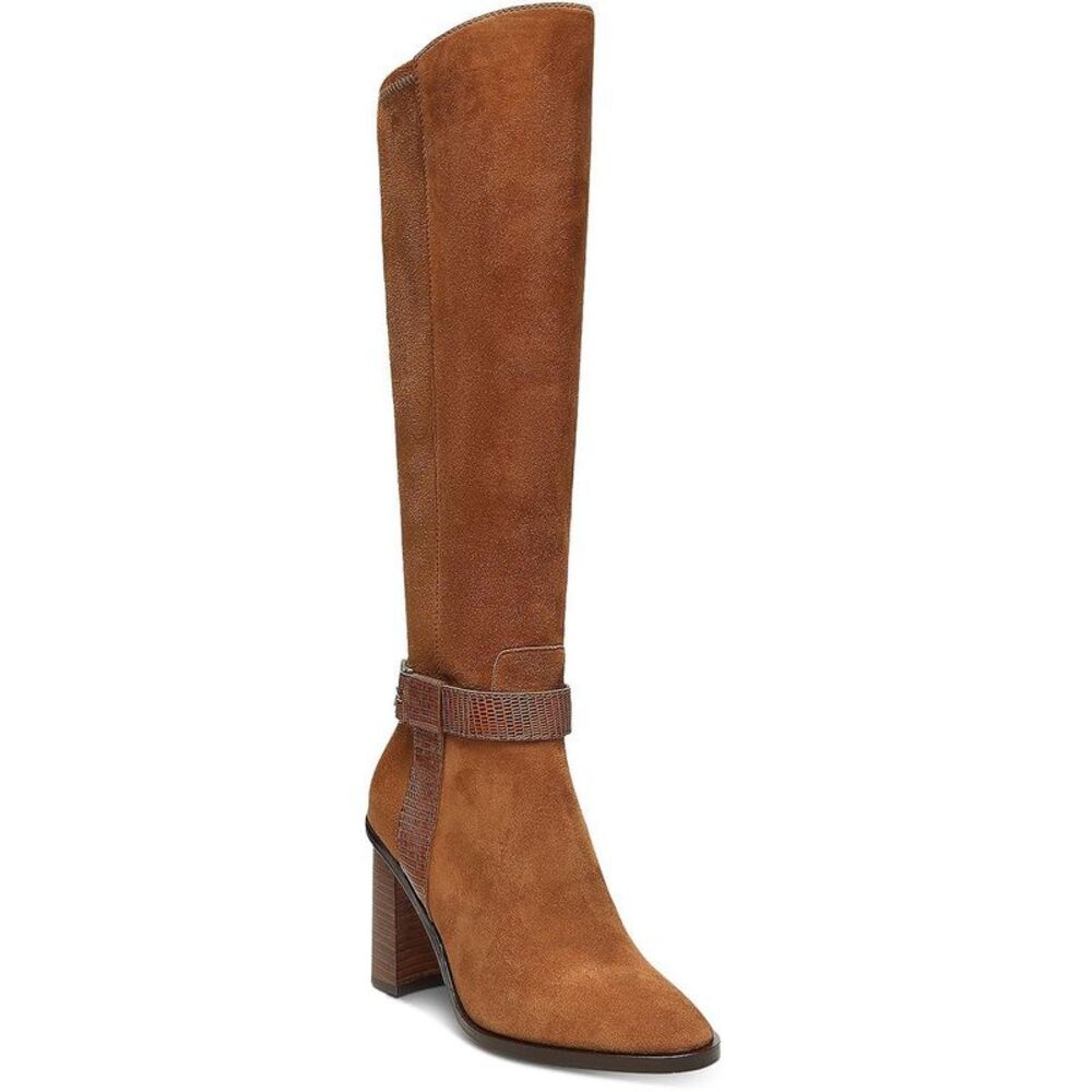 Donald J. Pliner Womens Moriah Brown Embossed Tall Knee-High Boots Shoes NWT